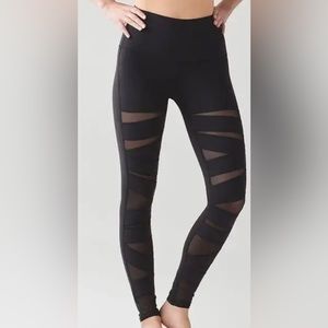 Lululemon Black High Rise Wunder Under Tech Mesh Leggings